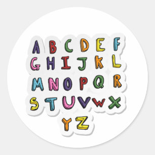 Sticker Rond Alphabets
