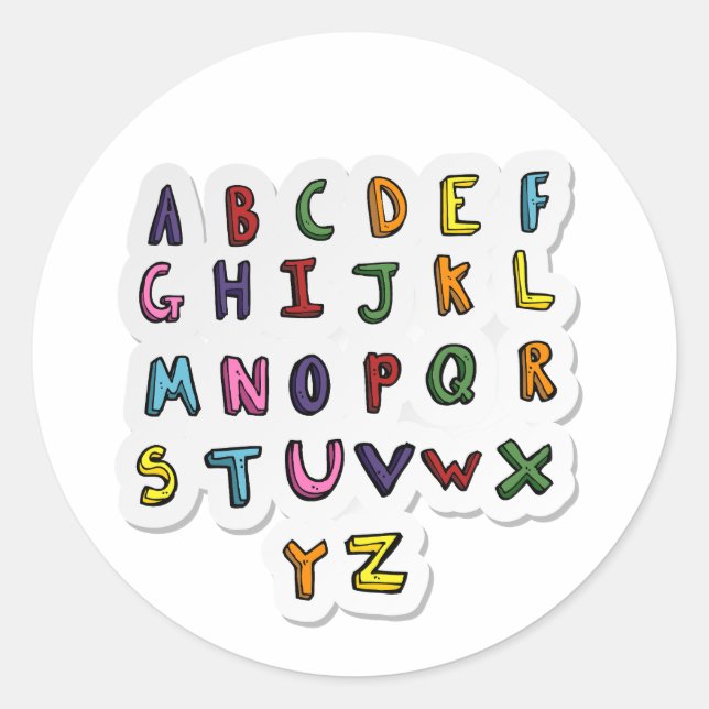 Sticker Rond Alphabets (Devant)