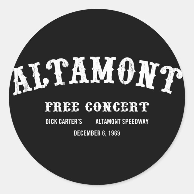 Sticker Rond Altamont Free Concert (Devant)