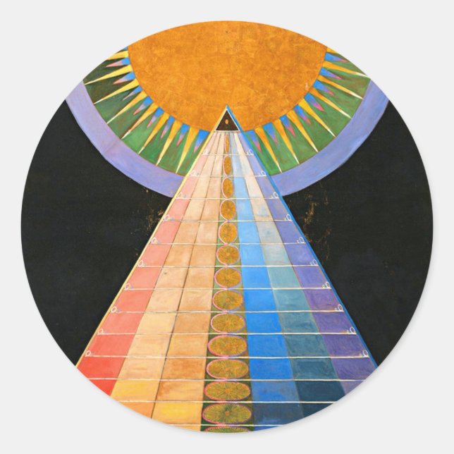Sticker Rond Altarpiece Hilma Af Klint No 1 (Devant)