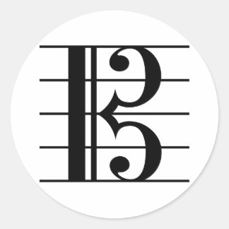 Sticker Rond Alto Clef sur le personnel