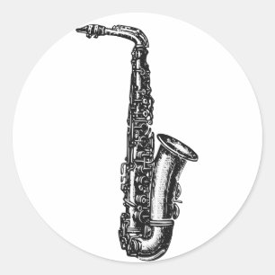 Sticker Rond Alto Saxophone