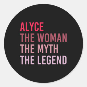 Sticker Rond Alyce La Femme Mythe Légende Nom personnalisé Birt