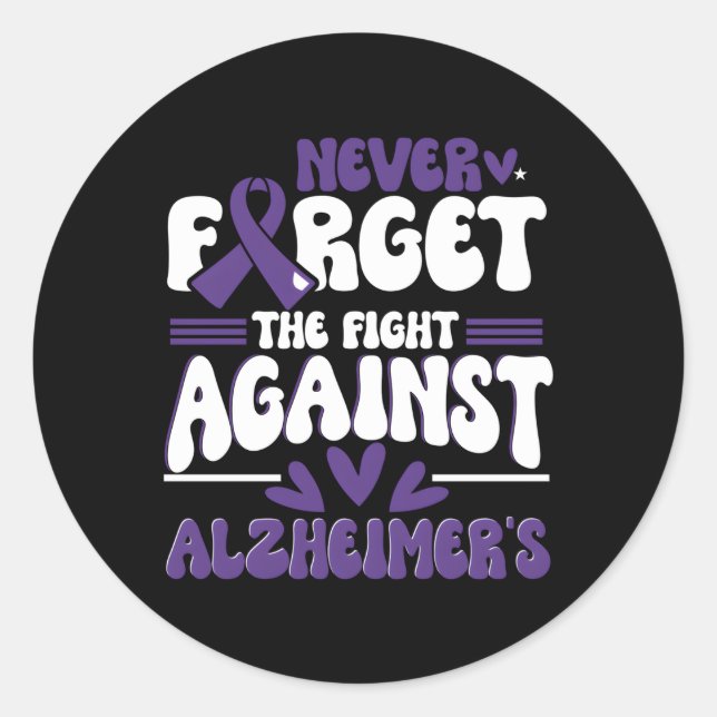 Sticker Rond Alzheimer Brain Injury Violet Alzheimer Sensibilis (Devant)