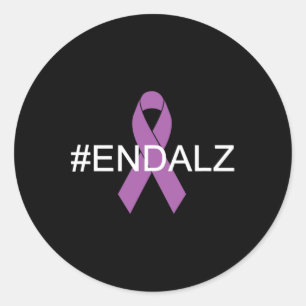 Sticker Rond Alzheimer #end Sensibilisation Heimer Purple Top