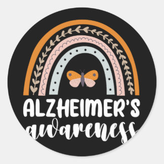 Sticker Rond Alzheimer et #39; s Sensibilisation Démence Arc-en