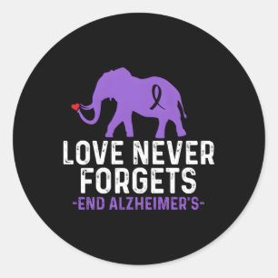 Sticker Rond Alzheimer Sensibilisation L'amour n'oublie jamais 