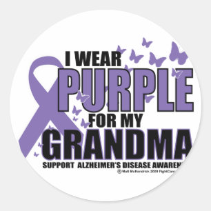 Sticker Rond Alzheimers Purple Pour GRANDMA