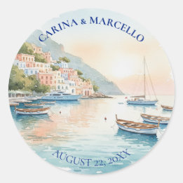 Sticker Rond Amalfi Coast Amore Italy Destination Wedding
