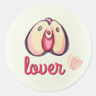 Sticker Rond Amant de pêche