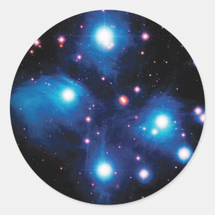 Sticker Rond amas d'étoiles des Pléiades Messier 45 Photo de la