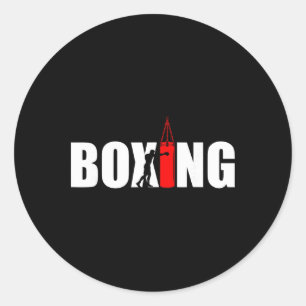 Sticker Rond Amateur de boxe Gym Boxeur Kickboxing Kickboxer En