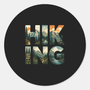 Sticker Rond Amateur de la nature randonnée design aventure mon
