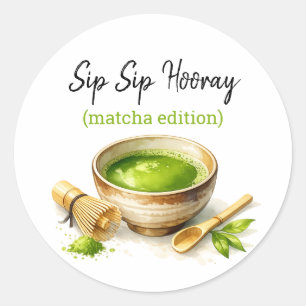 Sticker Rond Amateur de Matcha Japonais Matcha Drôle Thé Vert
