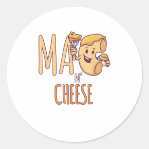 Sticker Rond Amateur de nourriture pour Mac et fromage