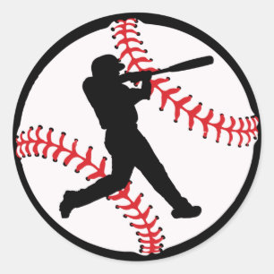 Sticker Rond Amateurs de baseball cool