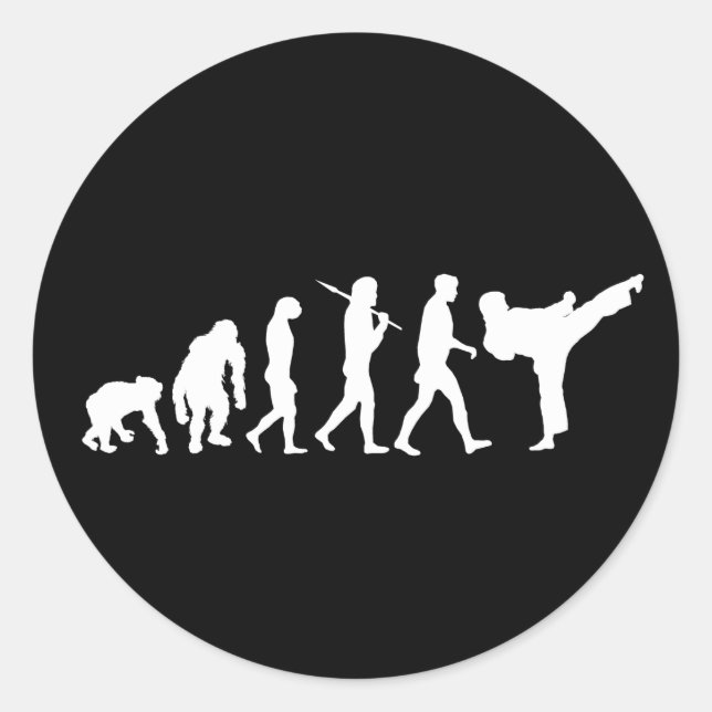 Sticker Rond Amateurs de karaté Dojo cadeau d'entraînement (Devant)