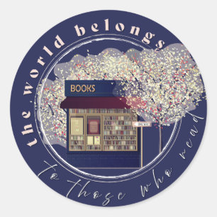 Sticker Rond Amateurs de lecture, de lecture, Librairie Club de