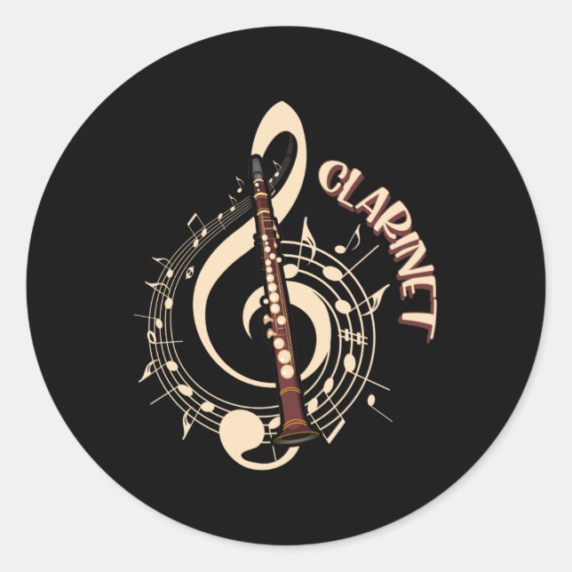 Sticker Rond Amateurs de musique aux instruments de musique Cla (Devant)