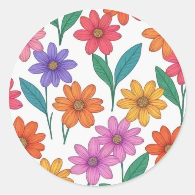 Sticker Rond Amateurs de nature, Art de la nature, Fleurs (Devant)