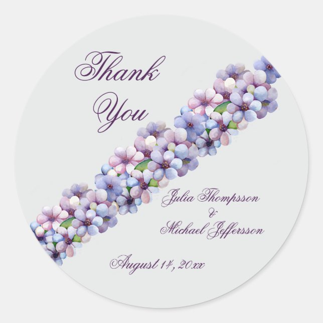 Sticker Rond Ambiance romantique et poétique Pastel Lilac (Devant)