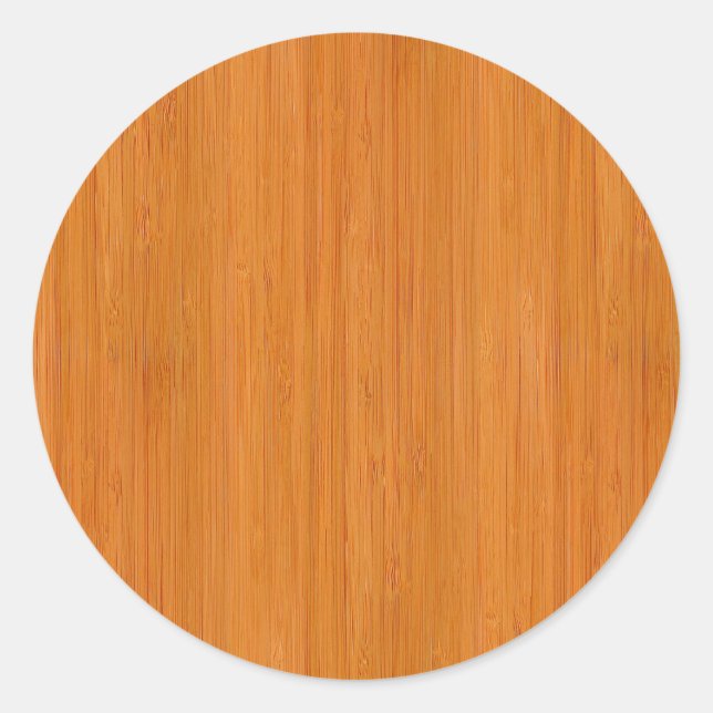 Sticker Rond Ambre bambou apparence de grain de bois (Devant)
