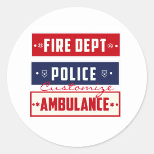 Sticker Rond Ambulance de police des incendies Thunder_Cove
