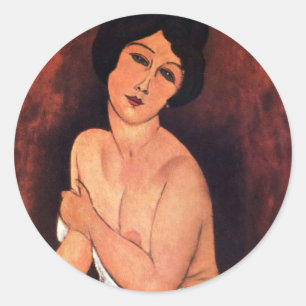 Sticker Rond Amedeo Modigliani Grande Femme Assis