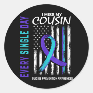 Sticker Rond Amer De Prévention Du Suicide De Mon Cousin Me Man
