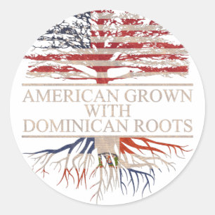 Sticker Rond Américain aux racines dominicaines