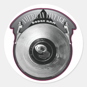 STICKER ROND AMÉRICAIN VINTAGE DODGE RAM HUBCAP