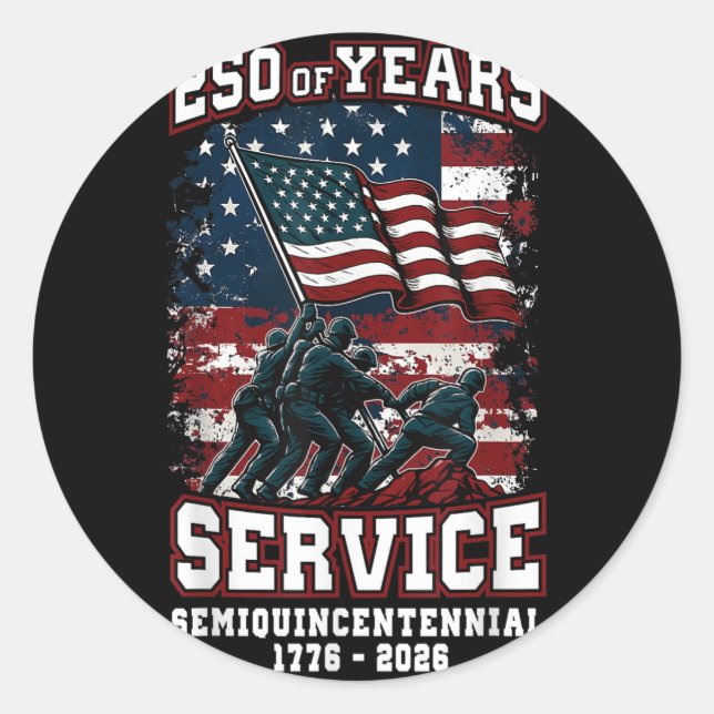 Sticker Rond American 250th Anniversary Celebration 250 Years U (Devant)