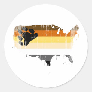 Sticker Rond American Bear en détresse