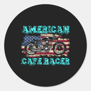 Sticker Rond American Cafe Racer Biker Ns