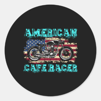 Sticker Rond American Cafe Racer Biker Ns