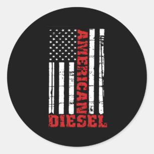 Sticker Rond American Diesel Flag Truck Turbo Brothers