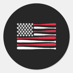 Sticker Rond American Flag Bysebyll États-Unis Vintage Bysebyll