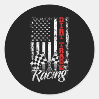 Sticker Rond American Flag Dirt Track Racing Voiture Vélo Pilot