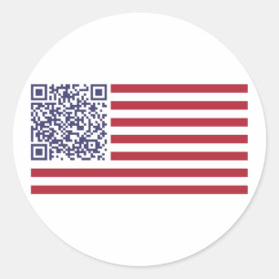 Sticker Rond American Flag National Anthem QR Code