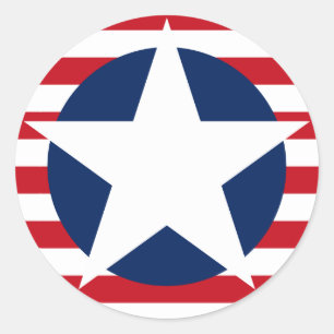 Sticker Rond American Flag Star et Stripes Patriotique