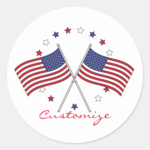 Sticker Rond American Flags Thunder_Cove Patriotic 4th of July