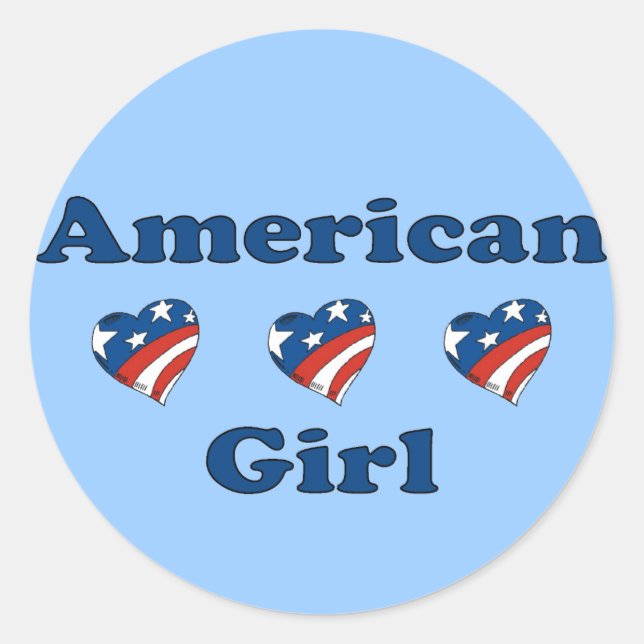 Sticker Rond American Girl (Devant)
