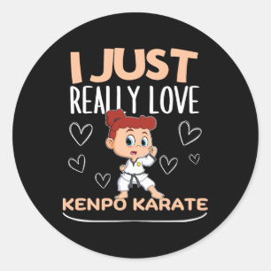 Sticker Rond American Kenpo Girl Coach J'Aime Vraiment Kenpo