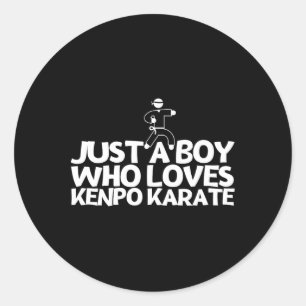Sticker Rond American Kenpo Just A Boy Who Loy Kenpo Karate 2