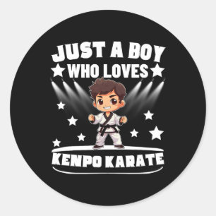 Sticker Rond American Kenpo Juste Un Garçon Qui Aime Kenpo Kara