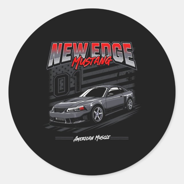 Sticker Rond American Muscle Car New Edge Coupe 4.6  (Devant)
