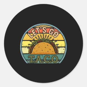 Sticker Rond American Patriot Tee Drôle Allons Taco Femmes Homm