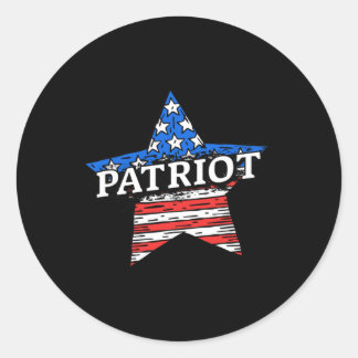 Sticker Rond American Patriot Usa Star Drapeau Vintage désorgan