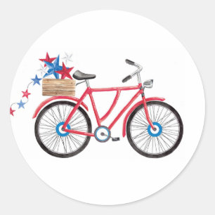 Sticker Rond American Red Bike