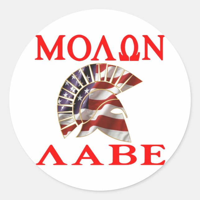 Sticker Rond American Spartan Molon (Devant)